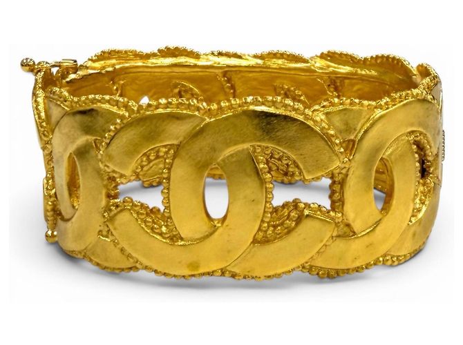 Bracciale Rigido Chanel Vintage 96A Coco Mark Oro D'oro