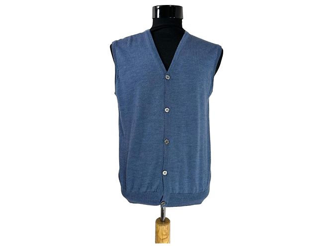 Autre Marque Boggi Milano V-Ausschnitt Weste Blau