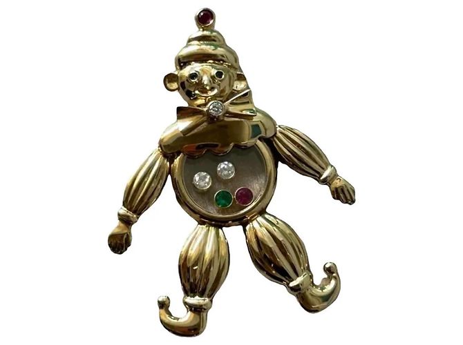 Pingente Chopard Happy Diamonds Clown Branco Vermelho Azul Dourado Verde