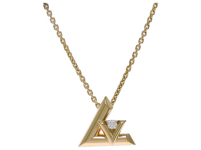 Colar com pingente Louis Vuitton LV Vault One PM Dourado