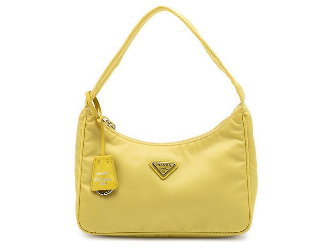 Mini borsa a tracolla Prada Yellow Mini Tessuto Re Edition 2000 Giallo