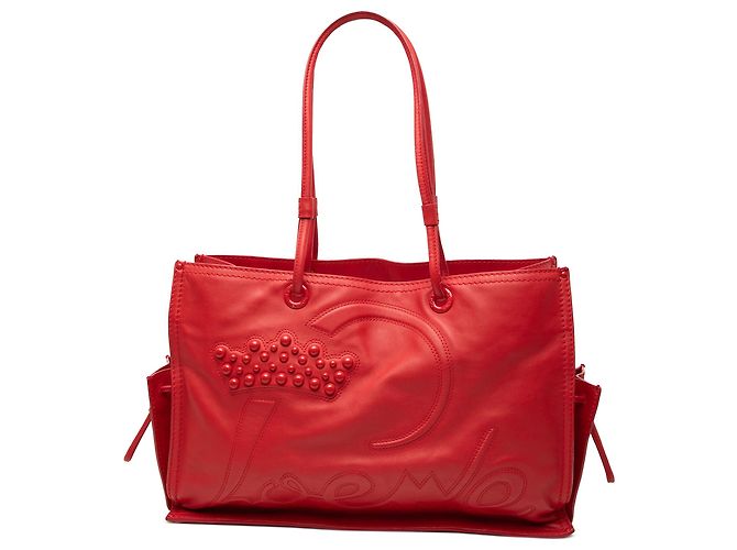 Tote LOEWE em couro vermelho com tachas