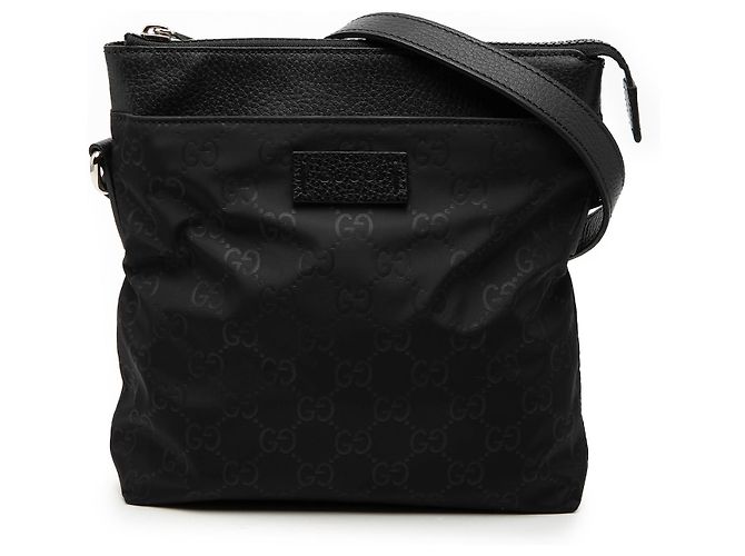 Borsa a tracolla Gucci in nylon GG nero
