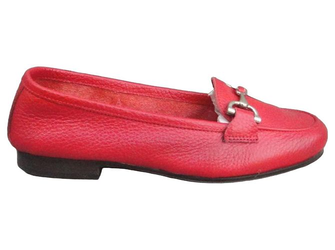 Autre Marque Andrea Ventura Firenze Rote Leder-Loafer