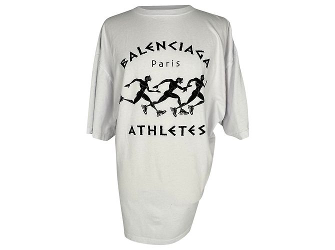 Camiseta oversized con estampado Balenciaga en algodón blanco Crudo