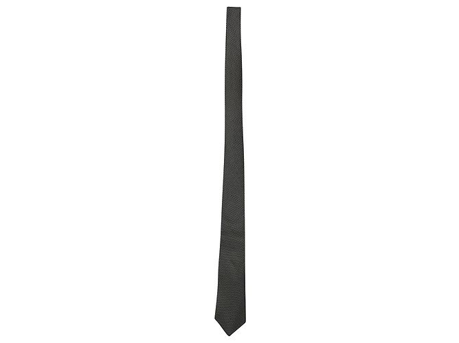 Ralph Lauren Houndstooth Tie in Grey Silk