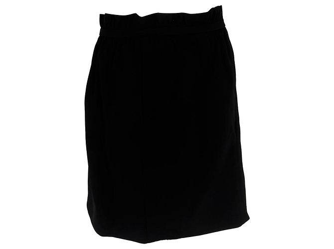 Versace Minirock mit geraffter Taille aus schwarzer Viskose