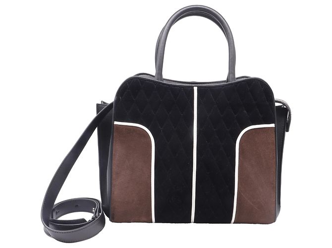 Borsa Sella Tod's in velluto marrone e pelle