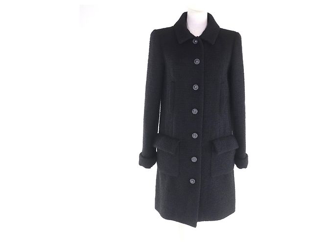 Timeless Chanel Wool Coat Black
