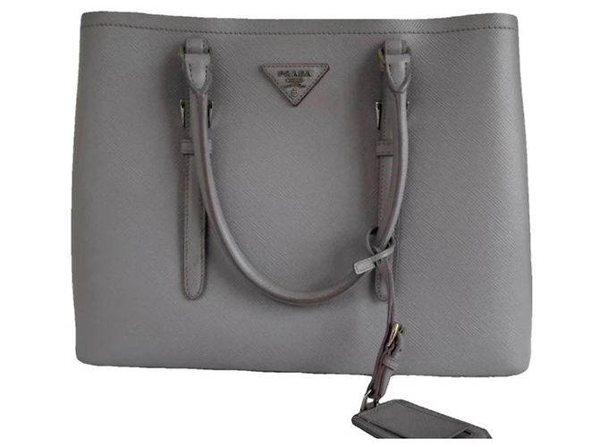 Bolsa Tote Prada Saffiano Cinza