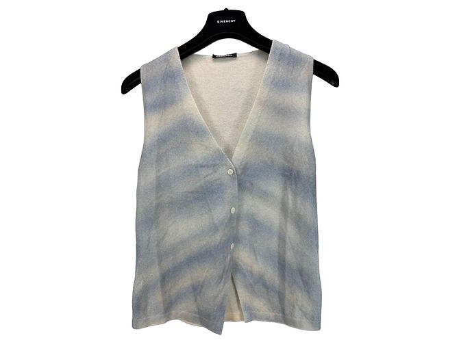 Autre Marque Canessa Strickweste aus Kaschmir Blau Beige 