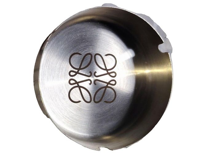 Loewe Anagram Metal Ashtray Brown Silvery