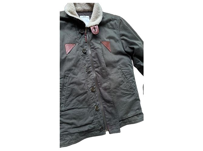visvim G Cords Deckhand Jacket Boa Windstopper Gore-Tex Khaki Grün