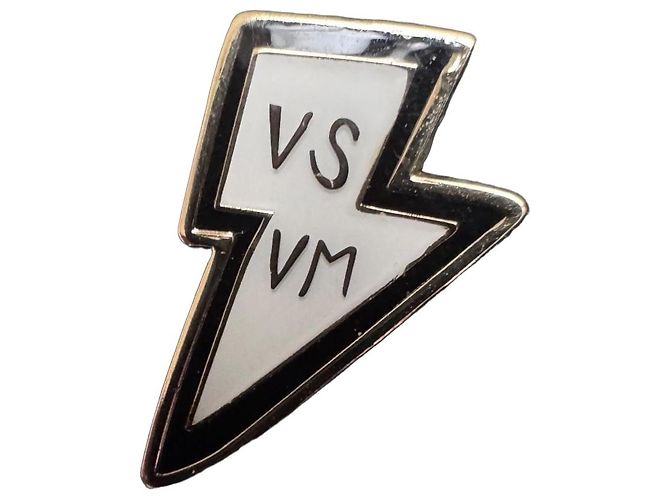 visvim Spilla a Forma di Fulmine in Ottone Nero Bianco D'oro
