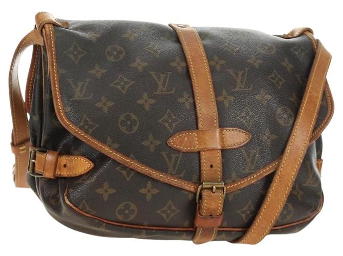 LOUIS VUITTON Bolsa de Ombro Monogram Saumur 30 M42256 LV Auth 187218