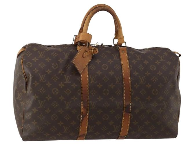 LOUIS VUITTON Monogram Keepall 50 Boston Bag M41426 LV Auth 188712