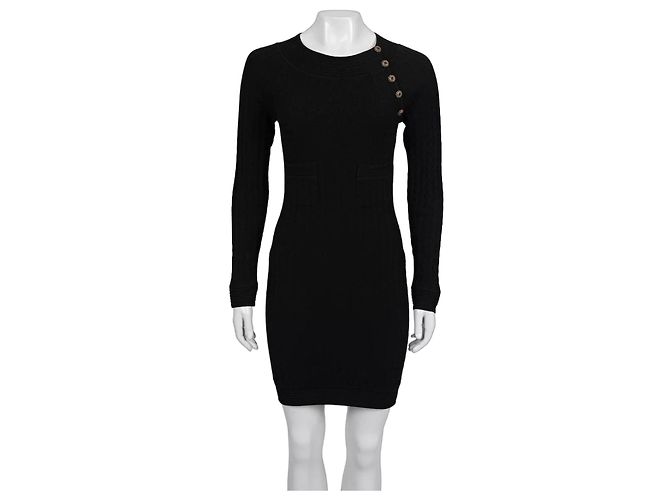 Chanel Schwarzes figurbetontes Kleid Gr. 36 Gebraucht