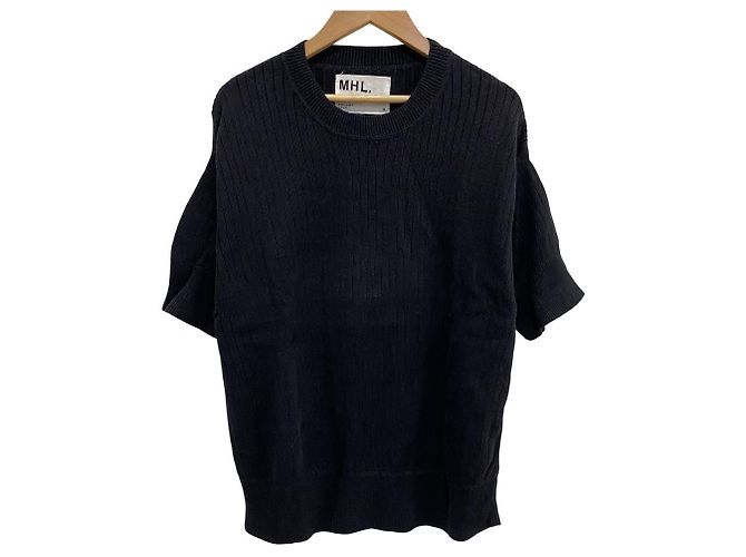 Autre Marque Top in maglia MHL in cotone e lino Nero
