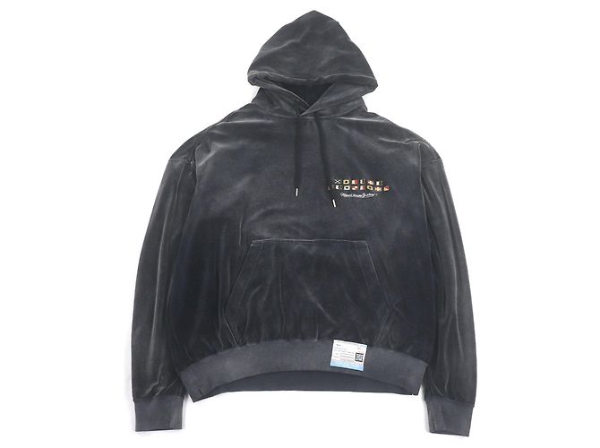 Autre Marque Wide Back Velours Hoodie Maison MIHARA YASUHIRO Braun Anthrazitgrau