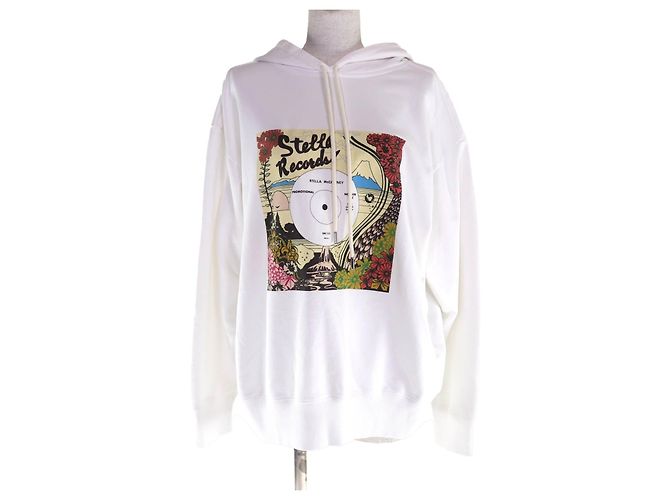 Stella Mc Cartney Moletom com capuz Stella McCartney Record em algodão Branco