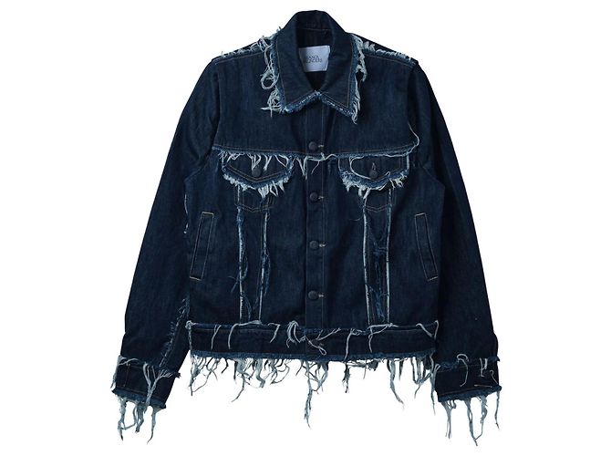 Autre Marque Bianca Saunders Lexxus 23 Giacca in denim distressed Blu