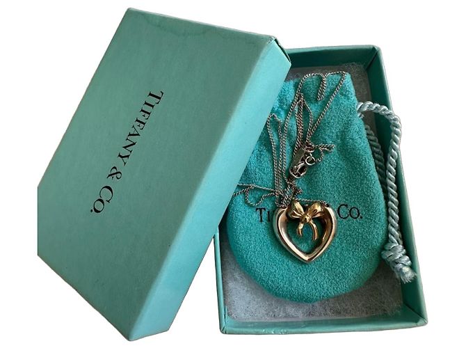 Tiffany & Co. Collana Heart Bow in oro 18 ct e argento sterling Silver hardware Gold hardware 