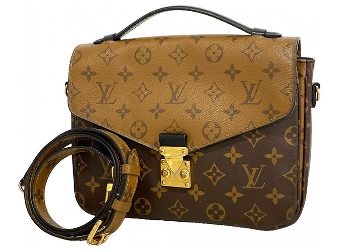 Borsa Tote Louis Vuitton Monogram Reverse Pochette Metis MM Marrone