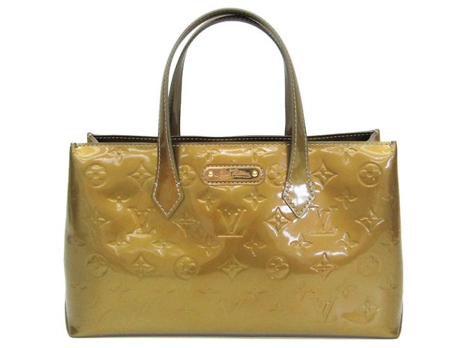 Bolsa Louis Vuitton Monogram Vernis Wilshire PM Cinza