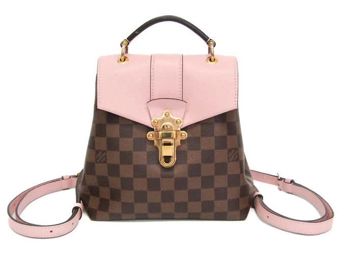 Louis Vuitton Damier Clapton Backpack Brown Pink
