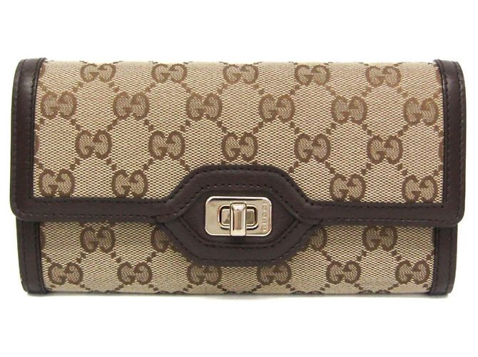 Gucci Luce 790034 Long Wallet Brown Light brown