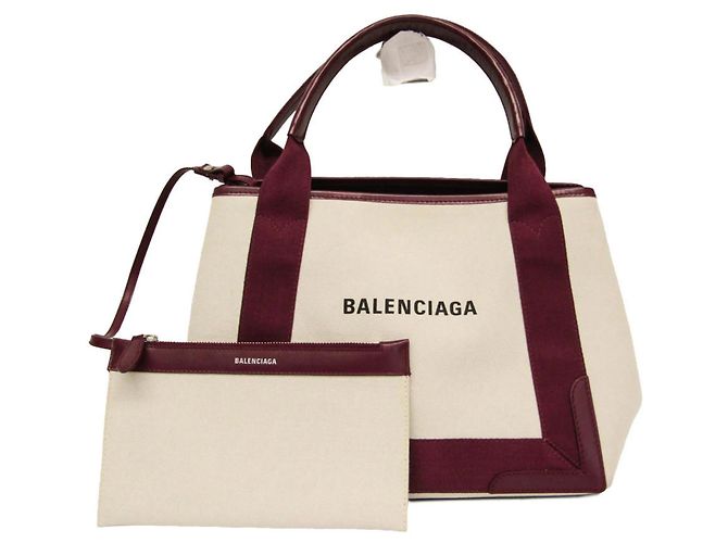 Borsa Balenciaga Navy Cabas S 339933 Bordò Bianco sporco