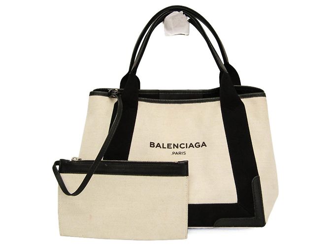 Borsa Balenciaga Navy Cabas S Nero Bianco sporco