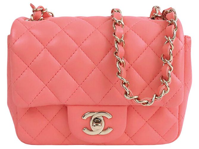 Chanel Mini Square Classic Lambskin Single Flap Rosa