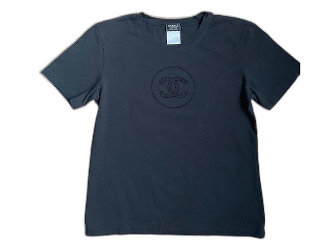 T-shirt Chanel Logo CC Nera Nero 