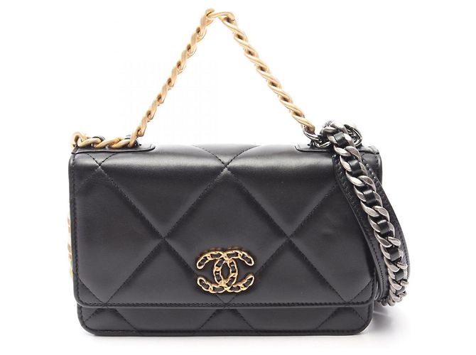 Bolso de Hombro Chanel 19 Dixneuf Matelassé Negro