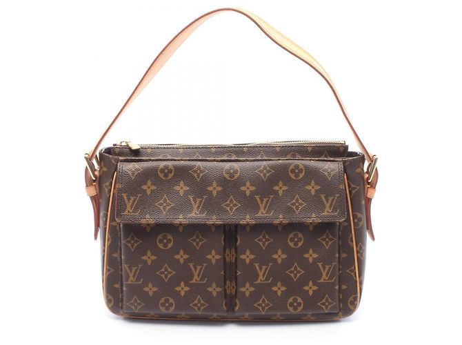 Borsa a Spalla Louis Vuitton Vivacite GM Marrone Monogramma