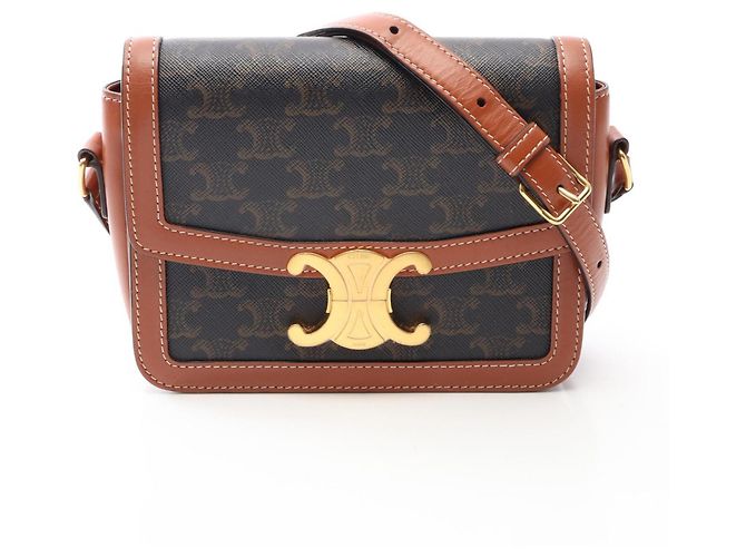 Céline Borsa a Spalla Celine Teen Triomphe Marrone Nero 