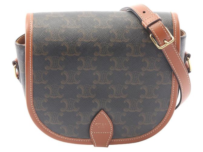 Céline Borsa a Spalla Celine Folco Medium Bag Triomphe Marrone Nero
