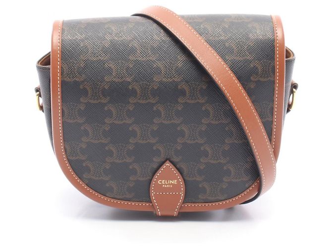 Céline Borsa a Spalla Celine Folco Medium Bag Triomphe Marrone Nero