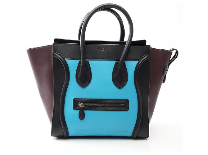 Céline Sac à main Celine Luggage Mini Shopper Marron Noir Bleu