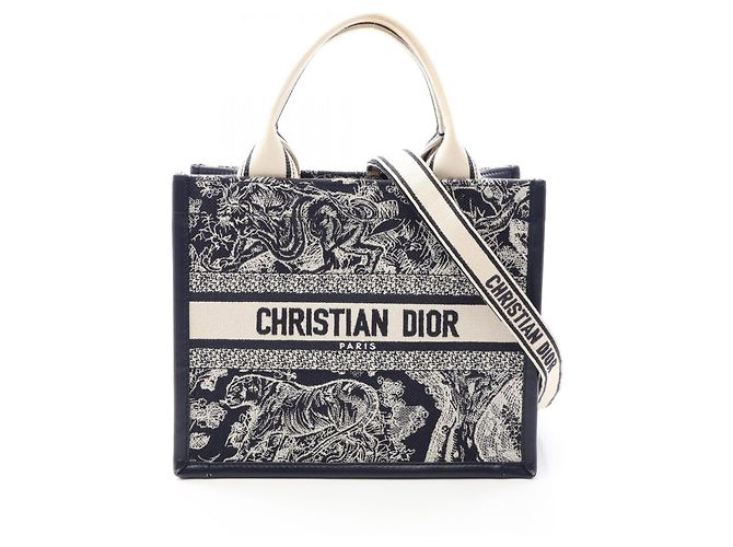 Christian Dior Dior Book Tote Small Cru Azul marinho