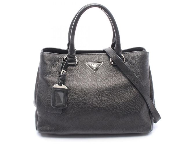 Prada 2-Way Handtasche aus schwarzem Leder