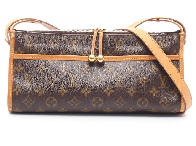 Borsa a tracolla lunga Popincourt Louis Vuitton Marrone