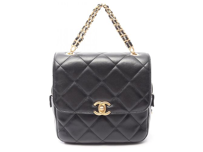 Sac à dos/Sac à main Chanel Matelassé Square Chain Noir