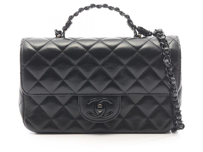 Bolsa de ombro 2-way com alça Chanel Matelassé Preto