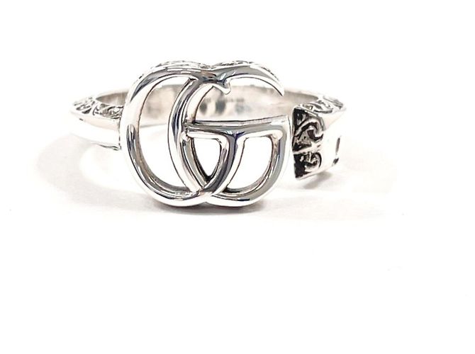 GUCCI Double G Key Motif Ring Silvery