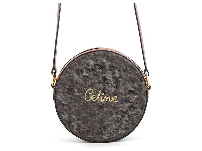Céline Sac à épaule arrondi Celine Triomphe Marron