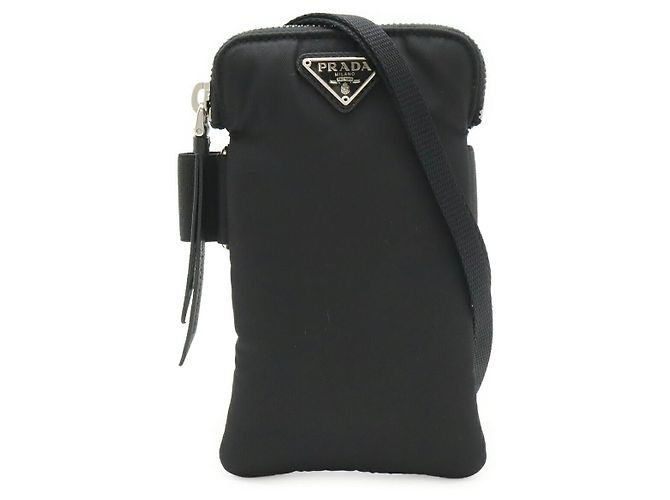 Borsa telefono 2WAY in nylon con logo triangolo Prada Nero
