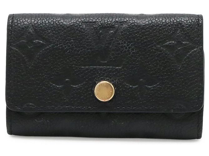 Louis Vuitton Monogram Empreinte Leather Key Case Black