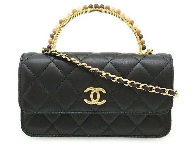 Bolso de cuero Chanel Matelasse Coco Mark Negro